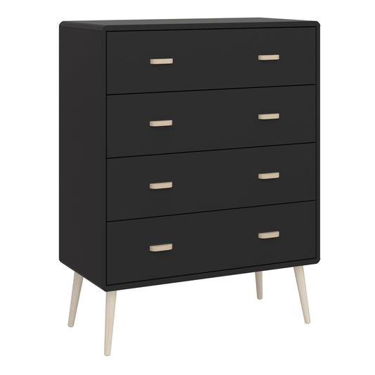 Mino Chest of 4 Drawers in Black