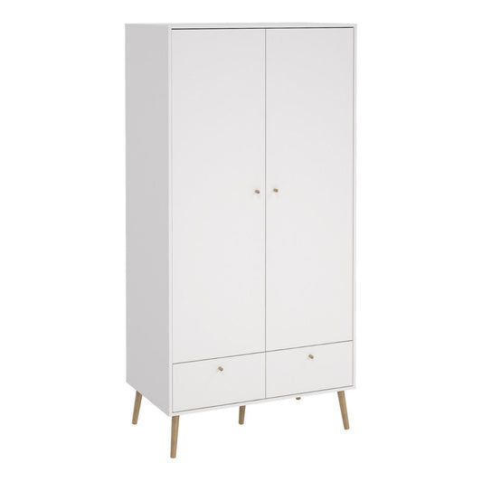 Cumbria Wardrobe with 2 Doors + 2 Drawers in White