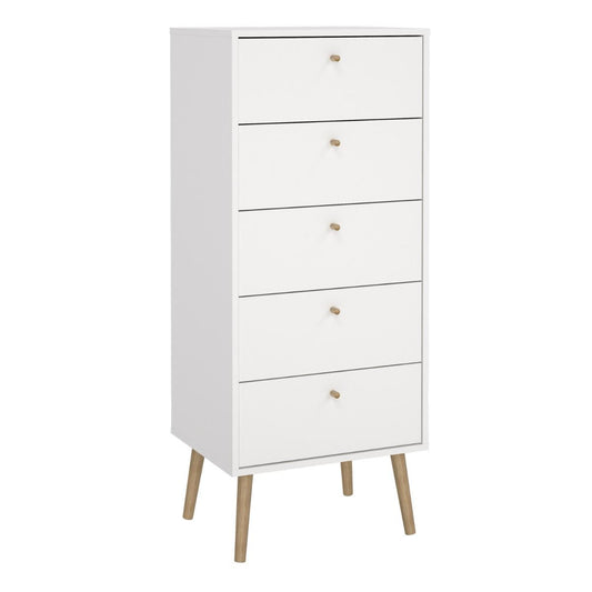 Cumbria Chest of 5 Drawers in White