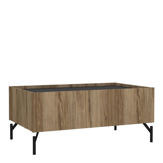 Kendall Coffee Table with 2 Drawers in Oak & Black