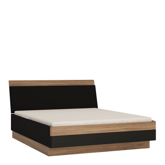 Monaco 160cm King Size Bed in Oak & Black