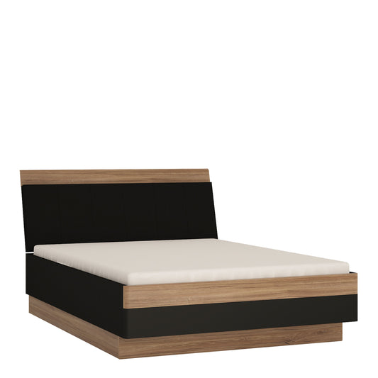 Monaco 140cm Double Bed in Oak & Black