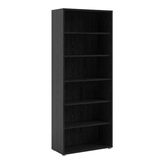 Prima Bookcase with 5 Shelves in Black Woodgrain